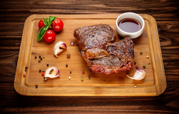 Pan seared beef steak (ribeye)