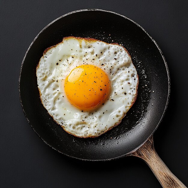 a pan with an egg and a fried egg in it