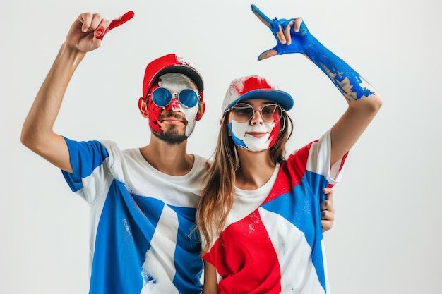 Panama39s Supporters Proudly Wearing the Flag On White Background