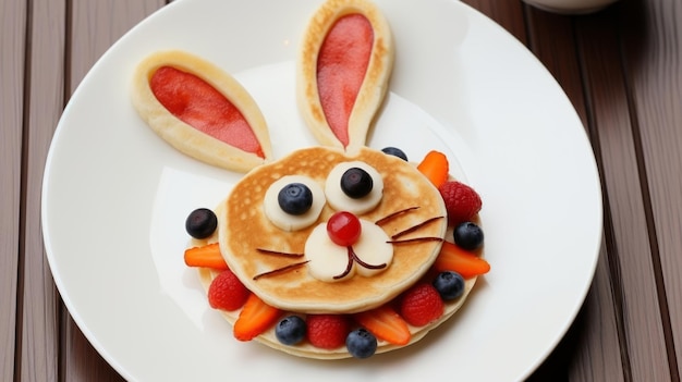 Pancake in the form of a rabbit