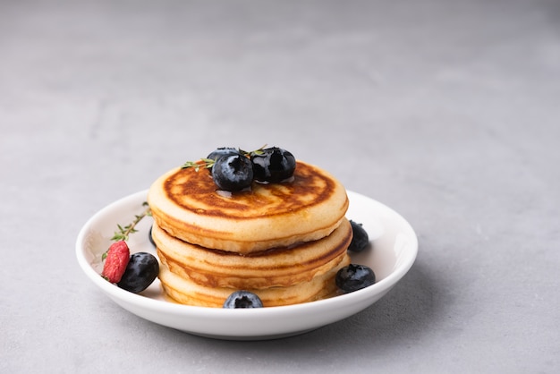 Pancake with blue berry food 