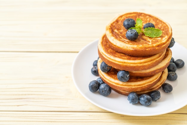 pancake with fresh blueberries