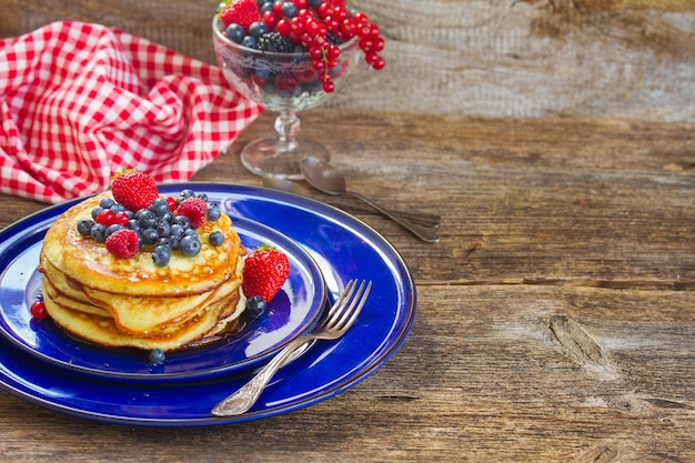 Pancakes with fresh berries