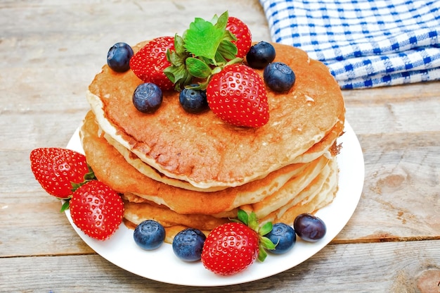 Pancakes with fresh berries