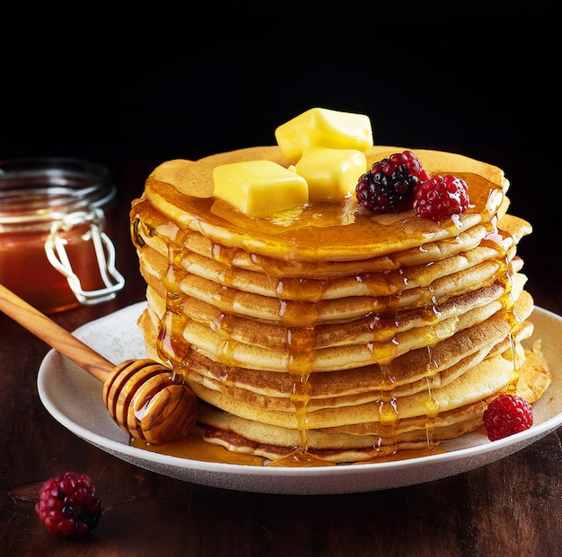 pancakes with honey