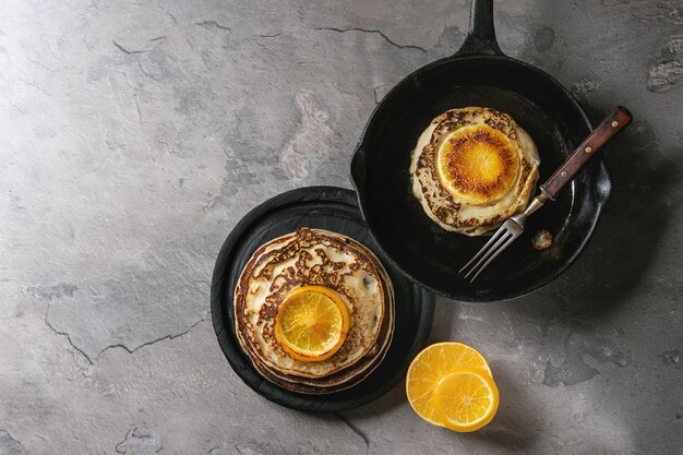 Pancakes with orange