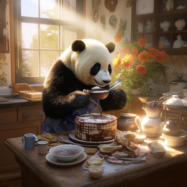 panda bear baking