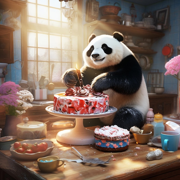 panda bear baking