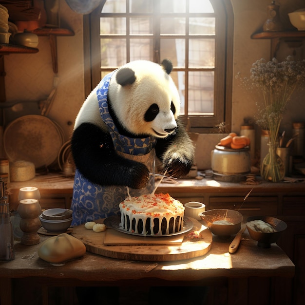 panda bear baking