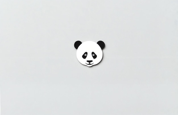 a panda bear head with a black and white face