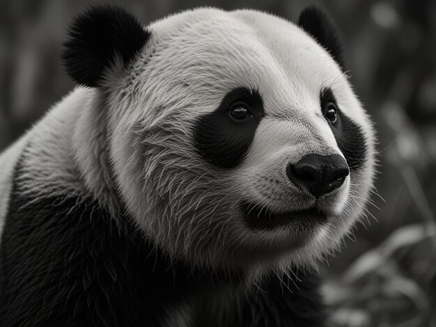 Photo panda bear portrait in black and white