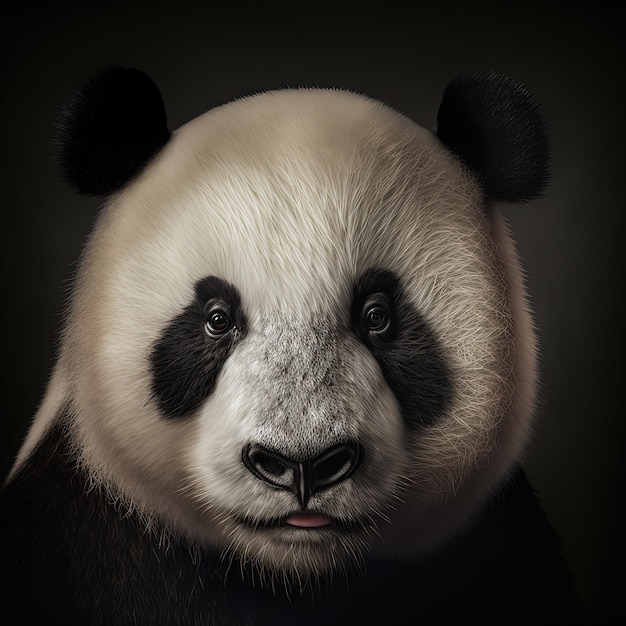 Panda bear portrait ultra realistic Generative Ai