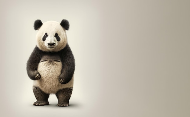 Panda bear standing on its hind legs Generative AI