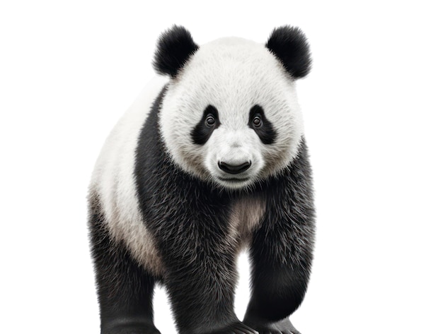 A panda bear with black and white fur.