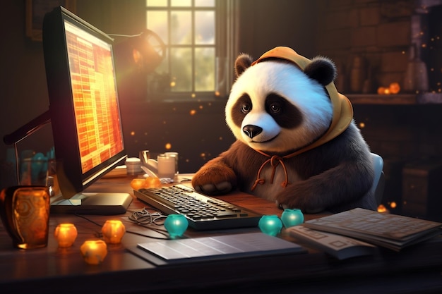 Panda Character as a Data Scientist A Creative Journey into Data Projects Generative AI