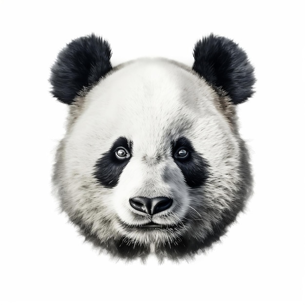 Panda face on white background AI