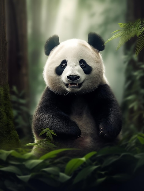 Panda in jungle