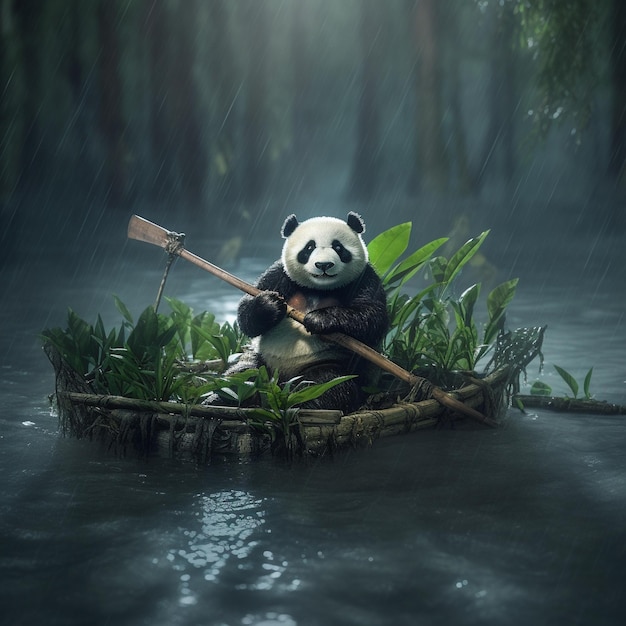 Panda in jungle