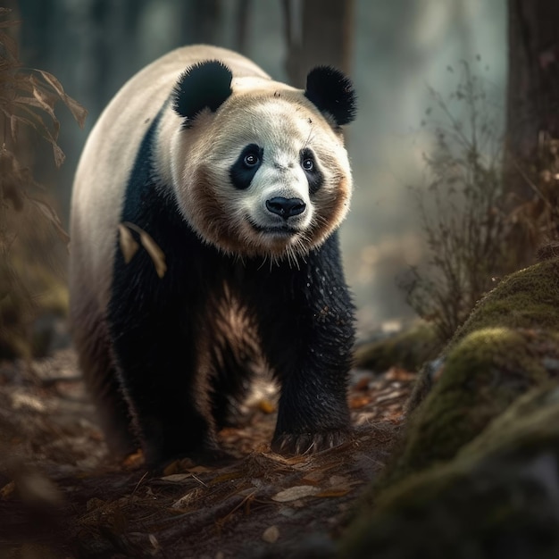 Panda in natural habitat generative AI