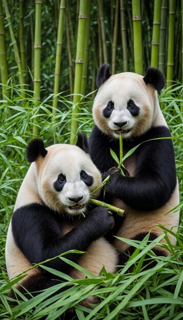 Photo panda pair