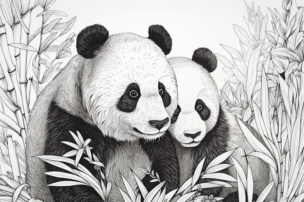 Pandas are among the bamboo plants.