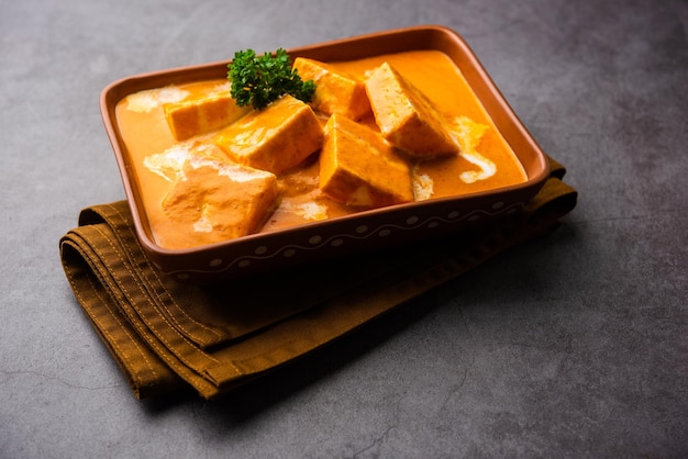 Paneer Butter Masala or Cheese Cottage Curry is a rich &amp; creamy curry made with paneer, spices, onions, tomatoes, cashews and butter