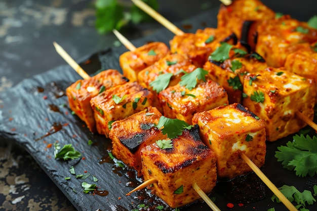 Paneer Tikka indian illustration background