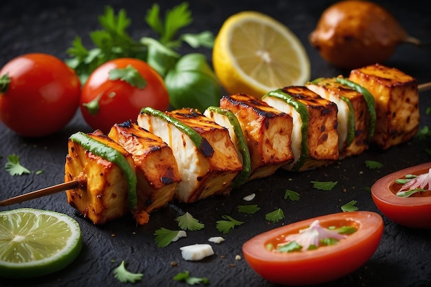 Paneer tikka with a hint of lemon and coriander