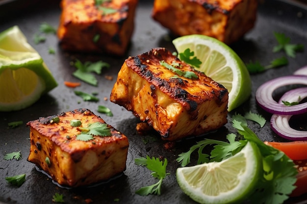 Paneer tikka with a touch of fennel seeds