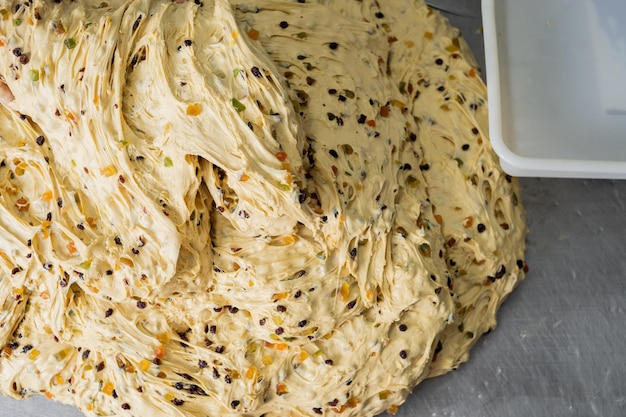 Panettone. Industrial production of Christmas panettone