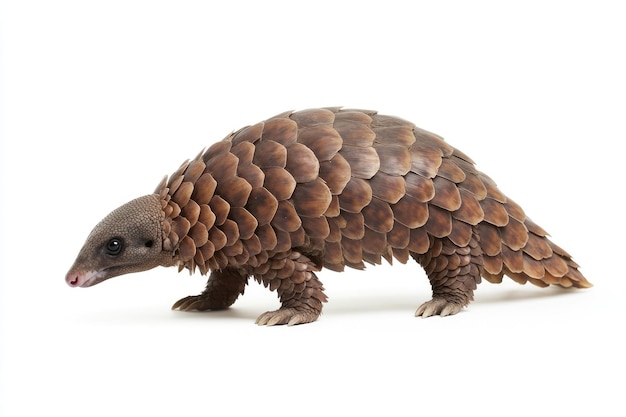 Photo a pangolin standing on a white background