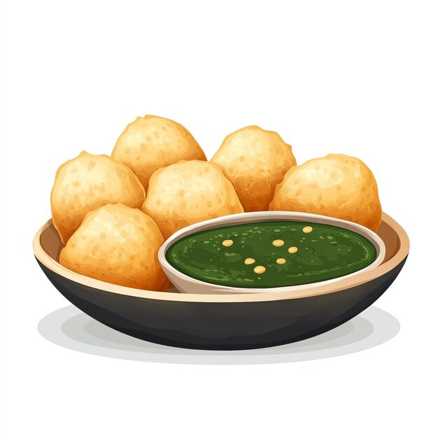 Photo pani puri with sauce