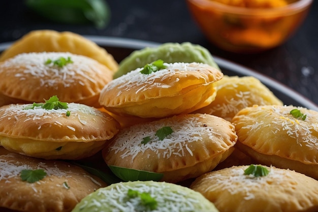 Pani puris with a variety of colorful fillings