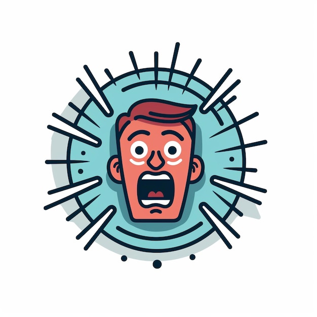 Photo panic attack icon health and emotion symbol art logo illustration