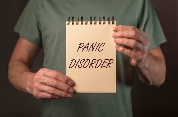 Panic disorder words, concept. Mental problems of self