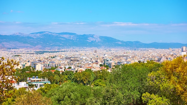 Panorama of Athens city in Greece