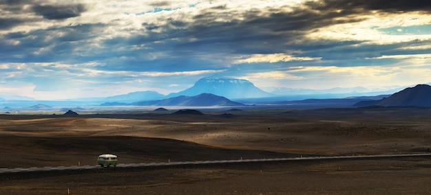 Panorama beautiful landscape of mountain Modrudalur 