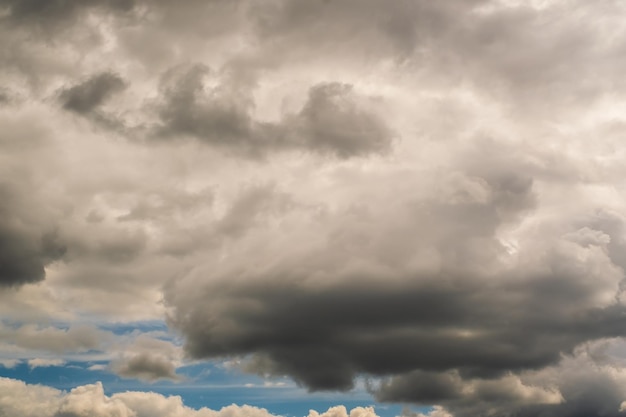 Panorama of black sky background with storm clouds thunder front may use for sky replacement