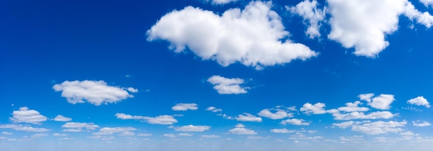 Panorama Blue sky and white clouds Bfluffy cloud in the blue sky background