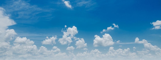 Panorama blue sky with white cloud background