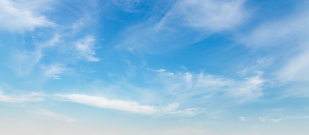 Panorama blue sky with white cloudy and sunlight