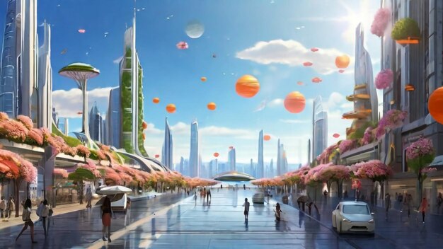 Panorama of the city of the future