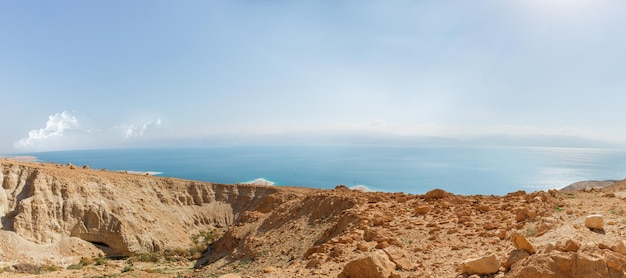 Panorama of the desert and the dead sea in Israel