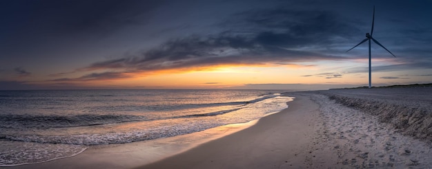 Panorama from a sunset at the beach