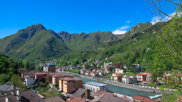 Panorama of the Lombard tourist resort of San Pellegrino Terme