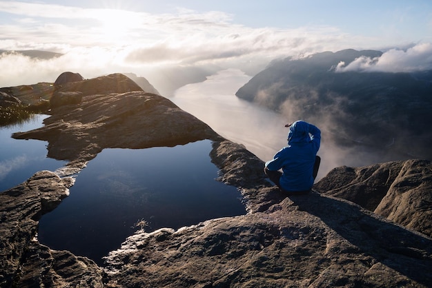 Photo panorama of lysefjord norway