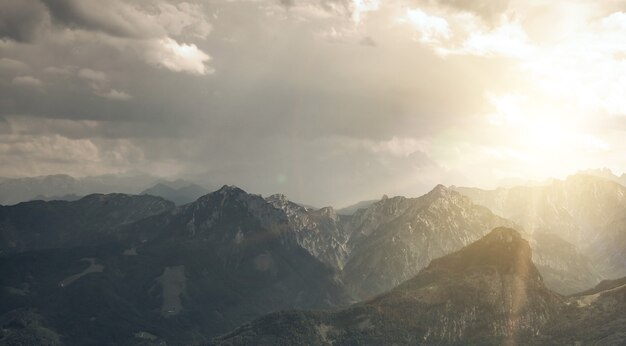 Panorama mountains in Alps in Austria. Backgrounds