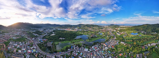 Panorama nature view Aerial view of Kathu district Phuket Thailand