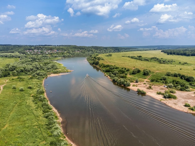 Panorama of the Oka River near small town Tarusa