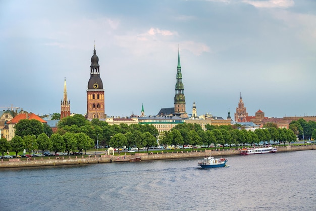 Panorama of the old center of Riga Latvia